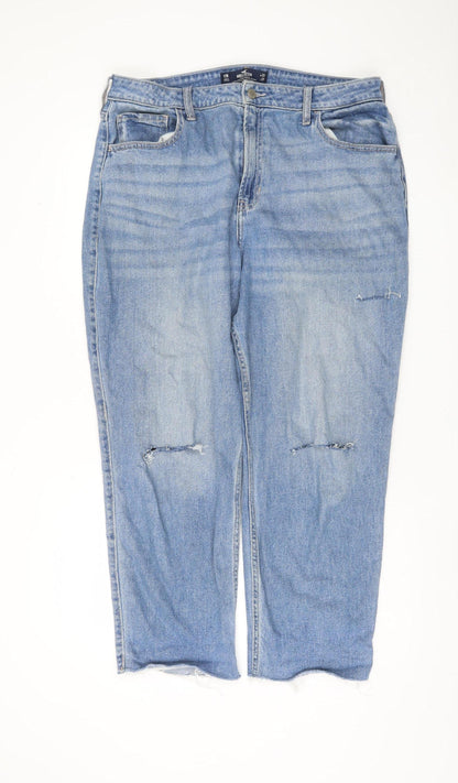 Hollister Women's Blue Relaxed Straight Jeans 17R