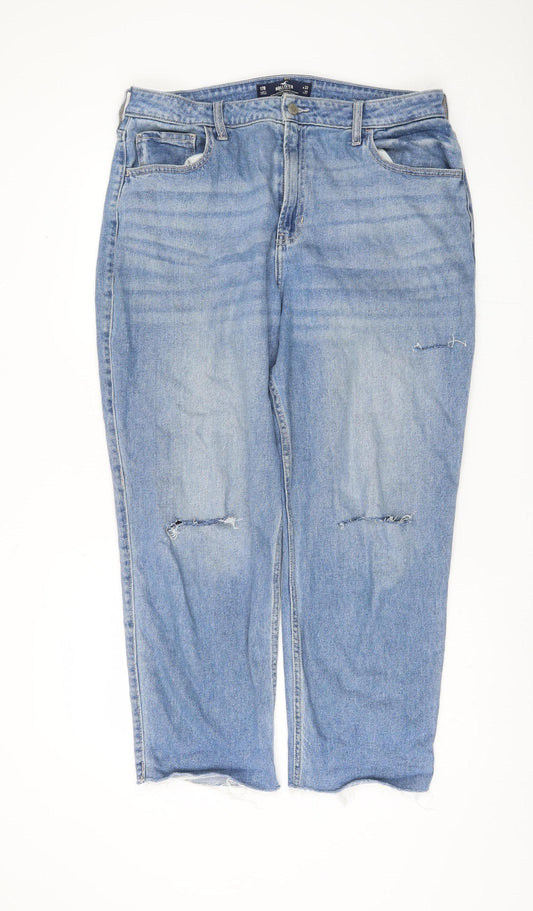 Hollister Women's Blue Relaxed Straight Jeans 17R