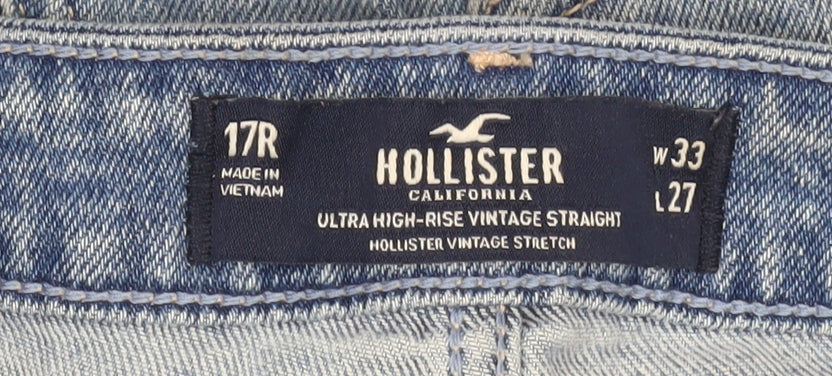 Hollister Women's Blue Relaxed Straight Jeans 17R