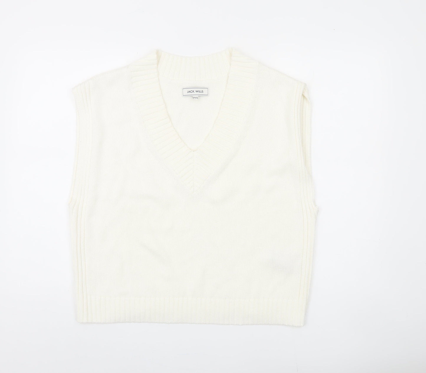 Jack Wills Women's Ivory Cotton Vest, Size 16