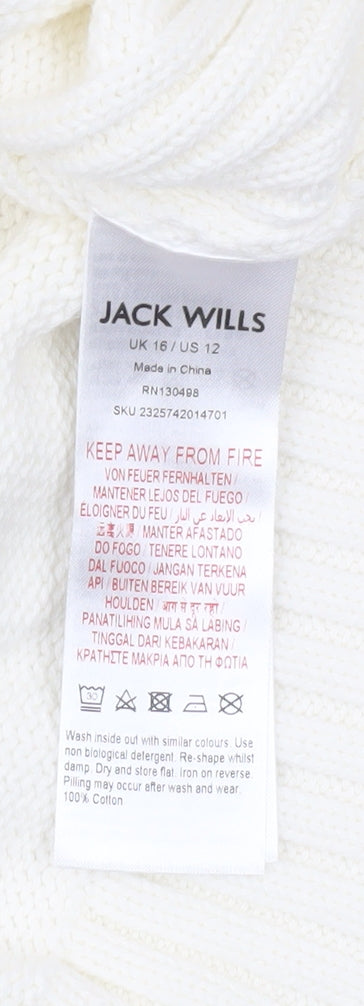 Jack Wills Women's Ivory Cotton Vest, Size 16