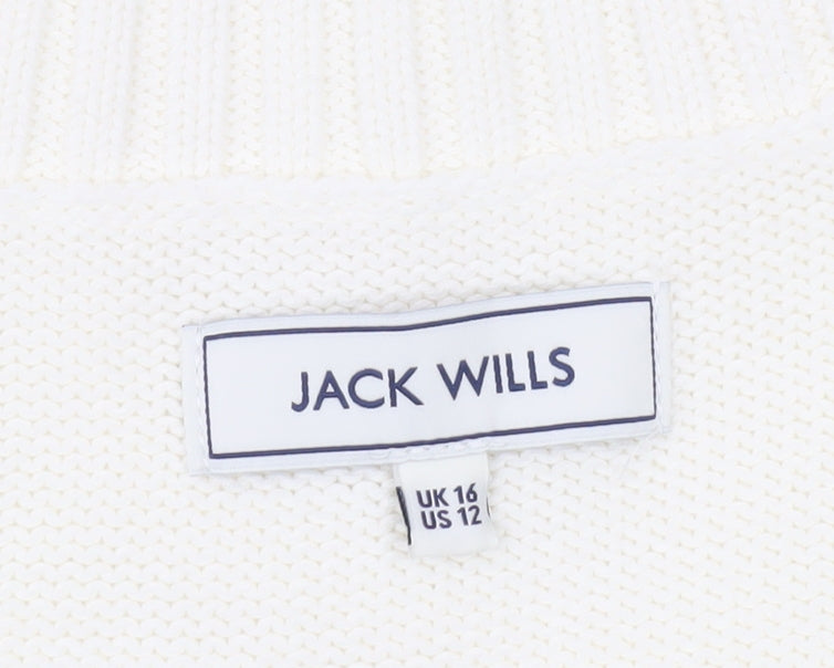 Jack Wills Women's Ivory Cotton Vest, Size 16