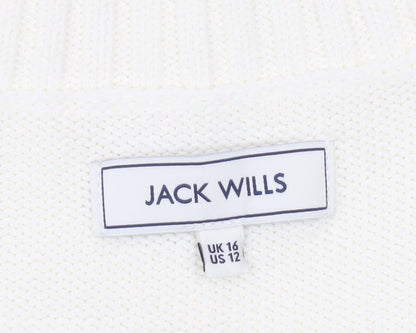 Jack Wills Women's Ivory Cotton Vest, Size 16