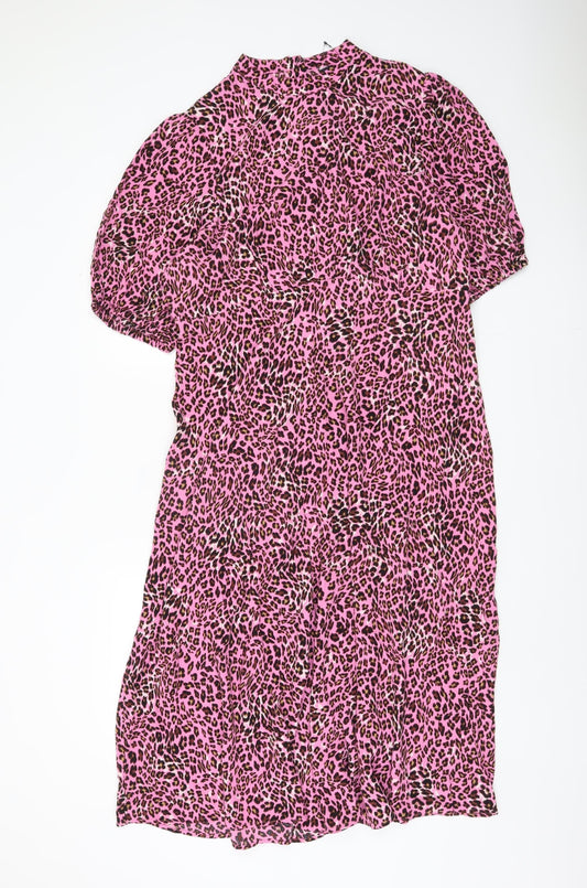 Marks and Spencer Women’s Pink Animal Print Dress, Size 8