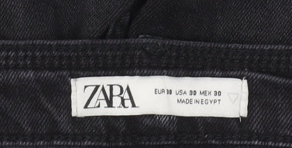Zara Women's Black Skinny Jeans Size 10 Distressed