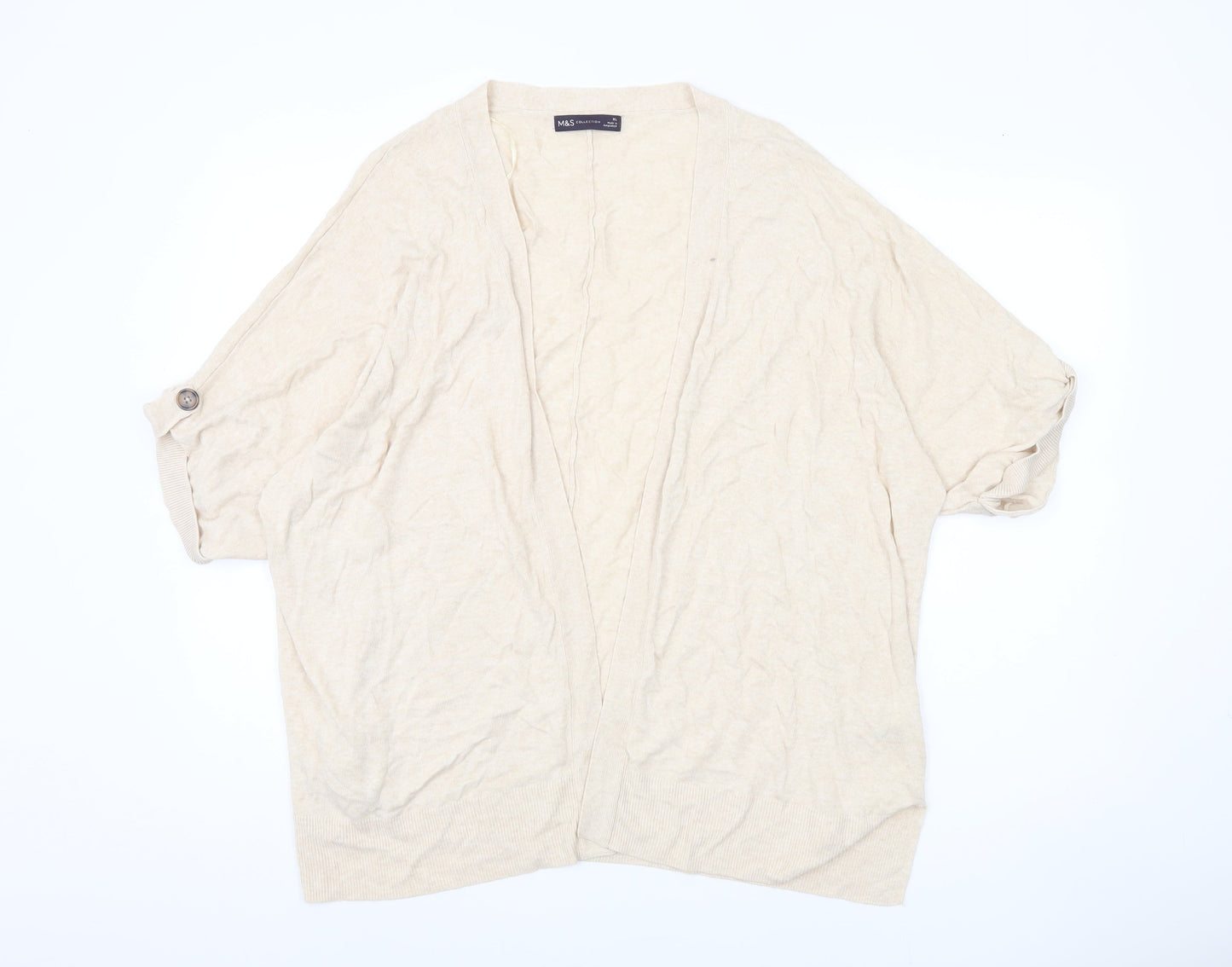 Womens UK Size XL Marks and Spencer Beige Cardigan Jumper
