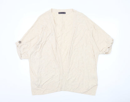 Womens UK Size XL Marks and Spencer Beige Cardigan Jumper