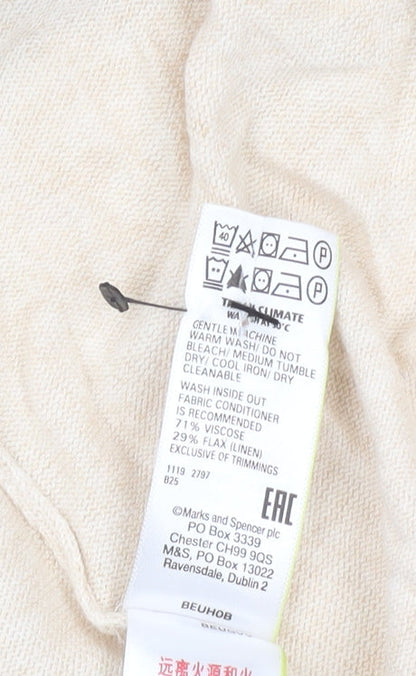 Womens UK Size XL Marks and Spencer Beige Cardigan Jumper
