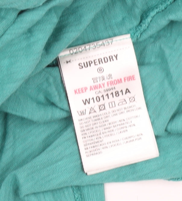 Womens UK Size 14 Superdry Green Basic T-Shirt