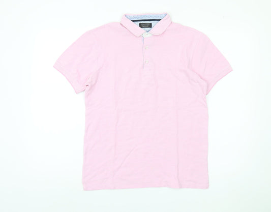 Zara Man Men's Pink Polo Shirt, Size M, Regular Fit