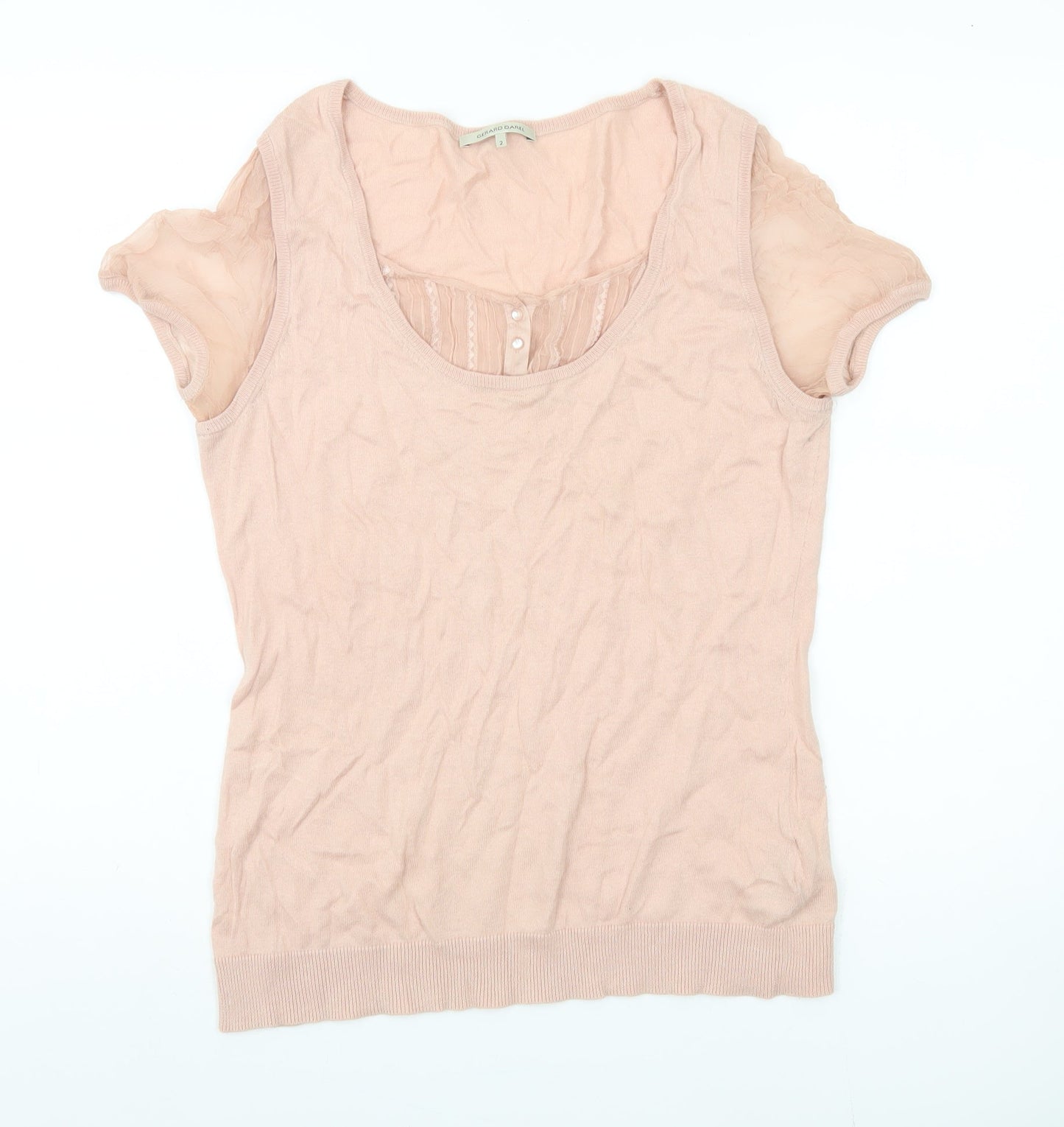 Womens UK Size 2 Gerard Darel Pink Basic Blouse
