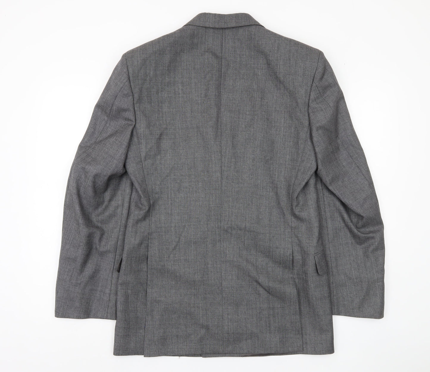 Jaeger Men's Grey Wool Double-Breasted Blazer Size 46