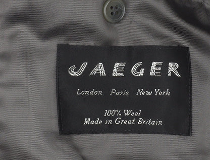 Jaeger Men's Grey Wool Double-Breasted Blazer Size 46