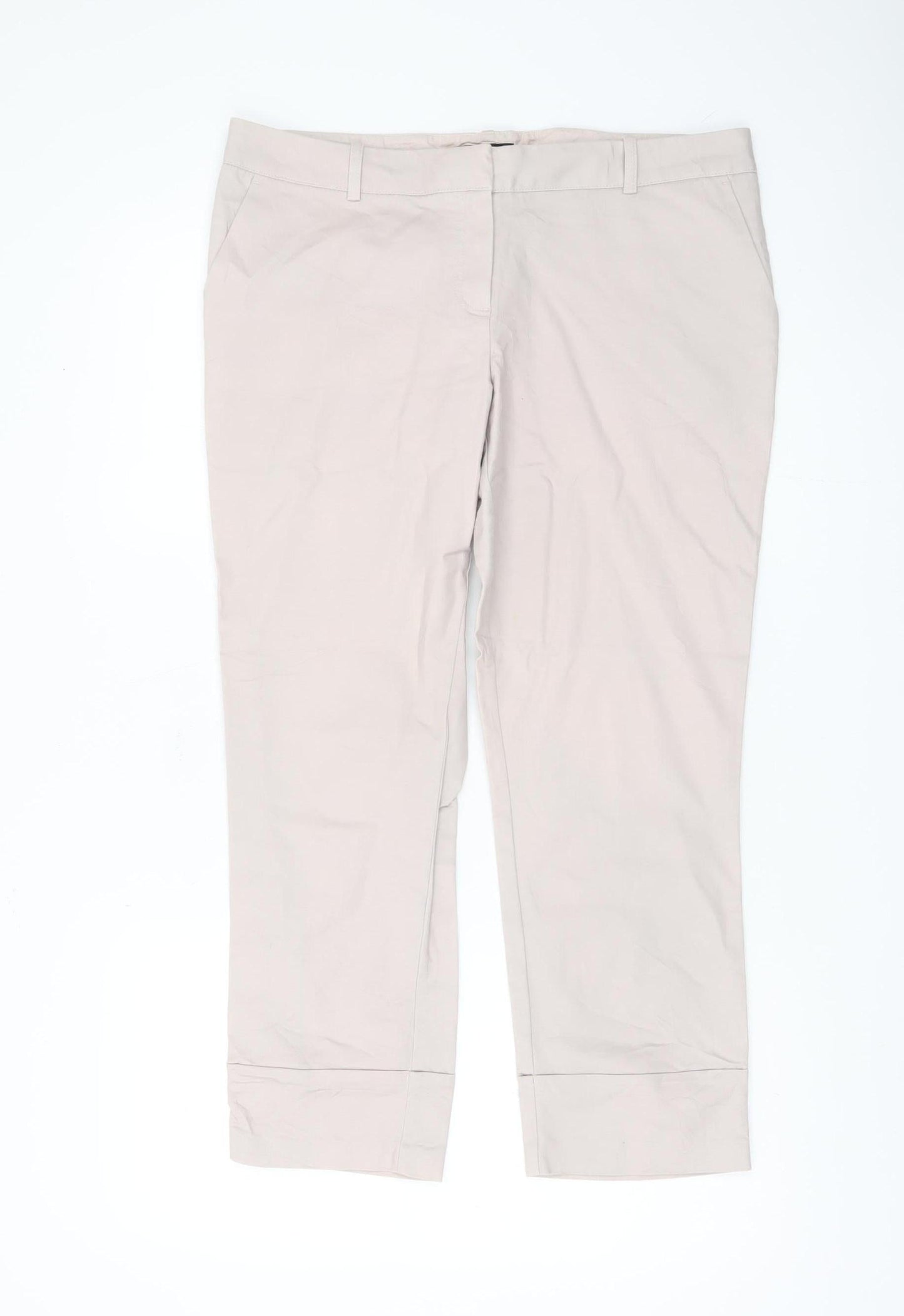 Next Women's Beige Chino Trousers Size 14