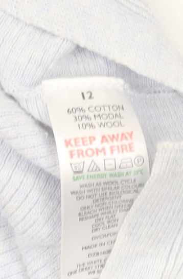 Womens UK Size 12 The White Company Blue Pullover Jumper