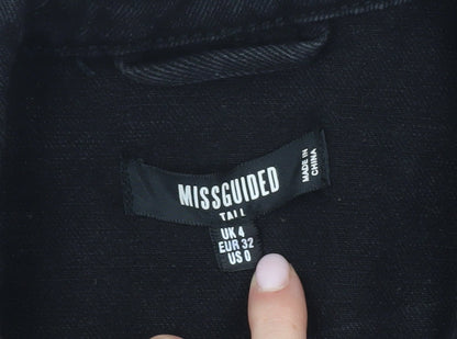 Womens UK Size 4 Missguided Black Basic Jacket