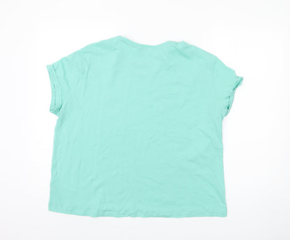 Marks and Spencer Women's Green Pyjama T-Shirt - L