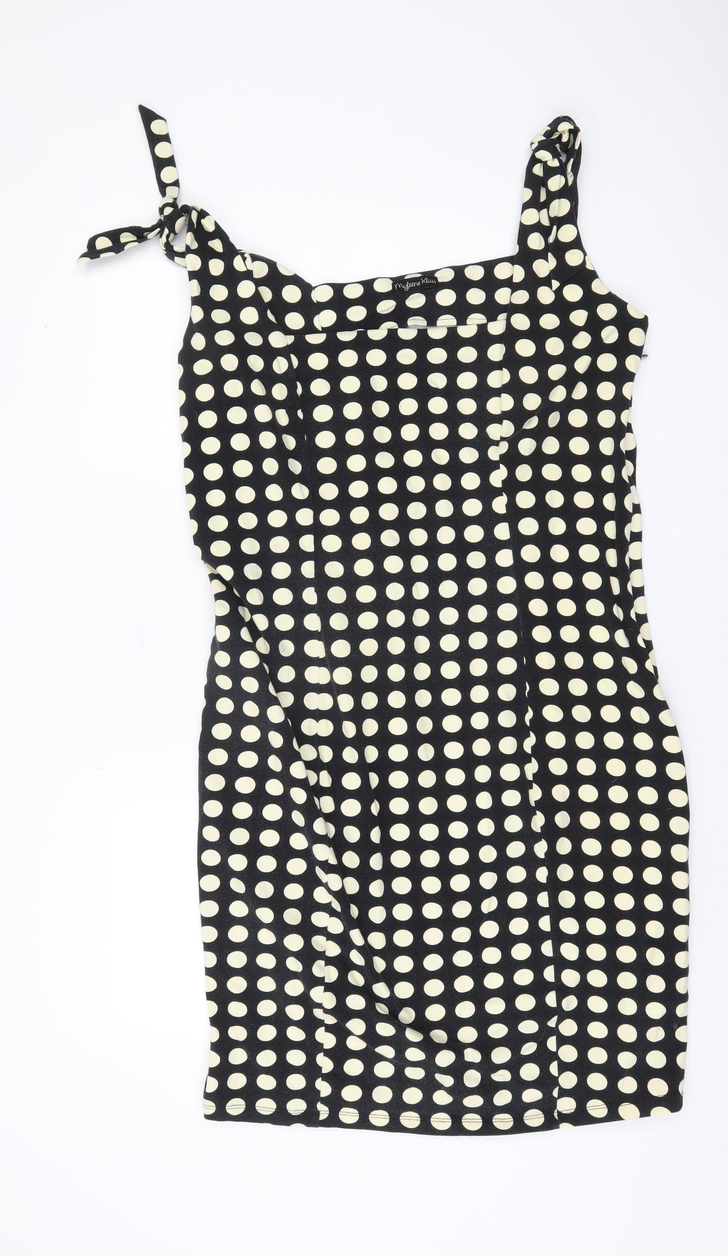 Myleene Klass Women's Black Polka Dot Bodycon Dress Size 18