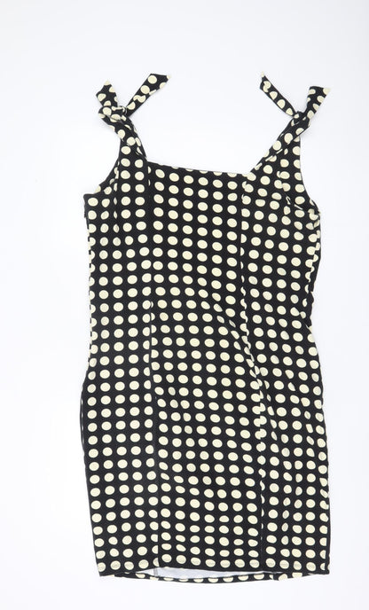 Myleene Klass Women's Black Polka Dot Bodycon Dress Size 18