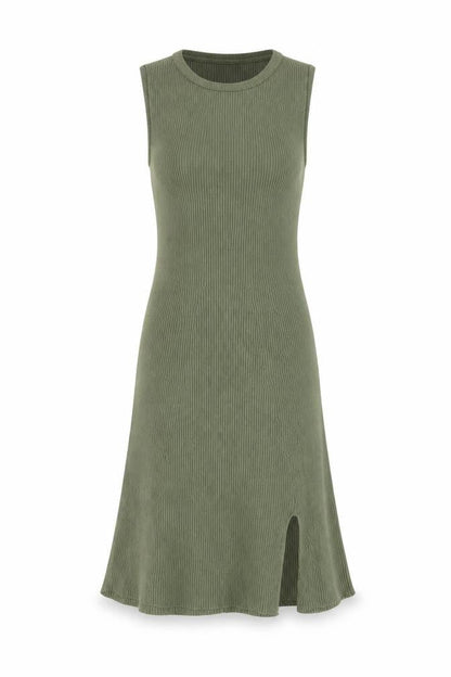 Pull & Bear Green Sleeveless Knit Dress