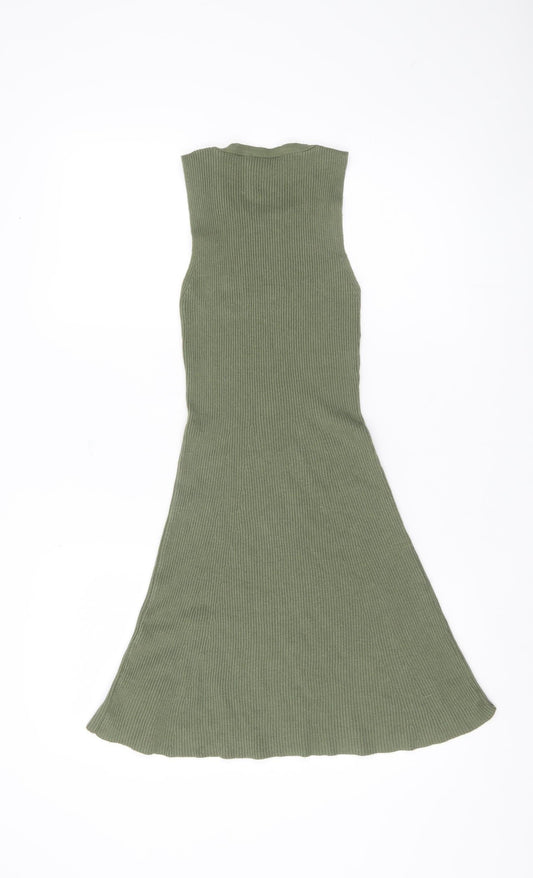 Pull & Bear Green Sleeveless Knit Dress