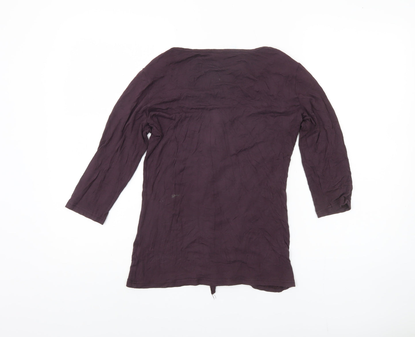 Ethel Austin Women's Purple 3/4 Sleeve V-Neck Top