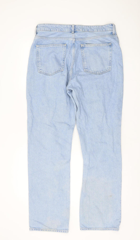 H&M Men's Light Blue Straight Jeans, Size 33, Regular Fit