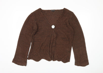 Womens UK Size M Debbie Morgan Brown Cardigan Jumper