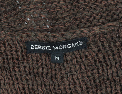 Womens UK Size M Debbie Morgan Brown Cardigan Jumper