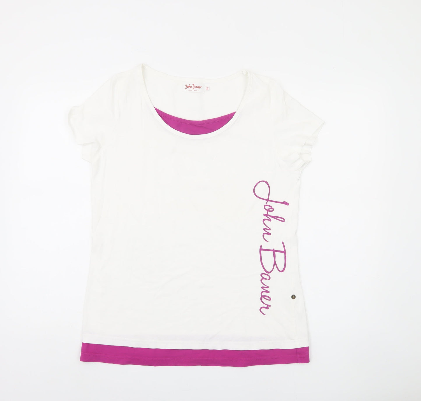Womens UK Size 12 John Baner White  T-Shirt