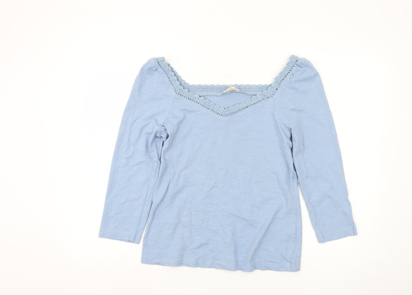Womens UK Size 8 Fat Face Blue Basic Blouse