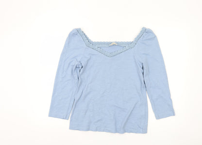 Womens UK Size 8 Fat Face Blue Basic Blouse