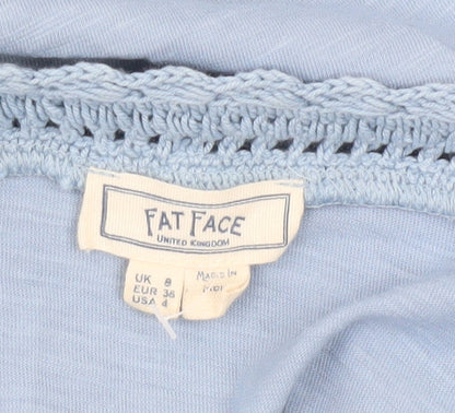 Womens UK Size 8 Fat Face Blue Basic Blouse