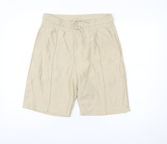 Kin Men's Beige Sweat Shorts, M, Casual Comfort