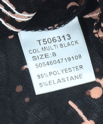Womens UK Size 8 Izabel London Black Basic Blouse