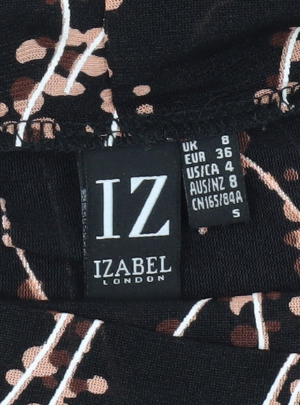 Womens UK Size 8 Izabel London Black Basic Blouse