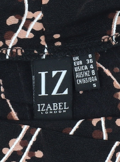Womens UK Size 8 Izabel London Black Basic Blouse