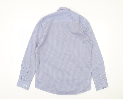 Kingston Menswear Blue Medium Striped Button-Up Shirt