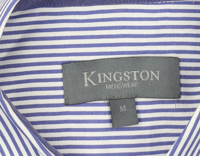 Kingston Menswear Blue Medium Striped Button-Up Shirt