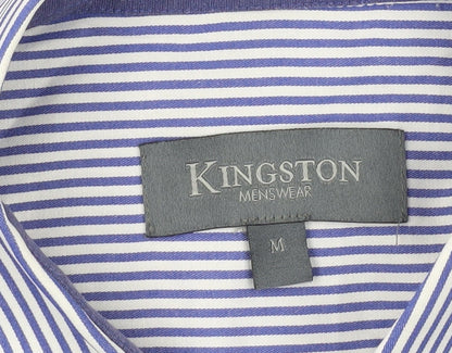 Kingston Menswear Blue Medium Striped Button-Up Shirt