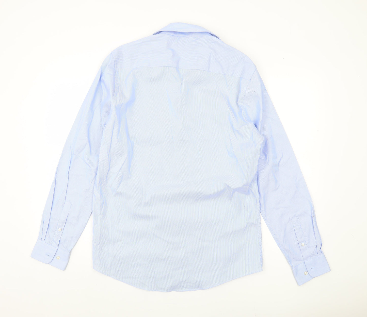Luc Brevet Men's Blue Striped Long Sleeve Shirt L