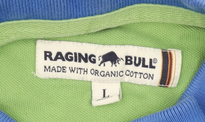 Raging Bull Men's Blue Polo Shirt L