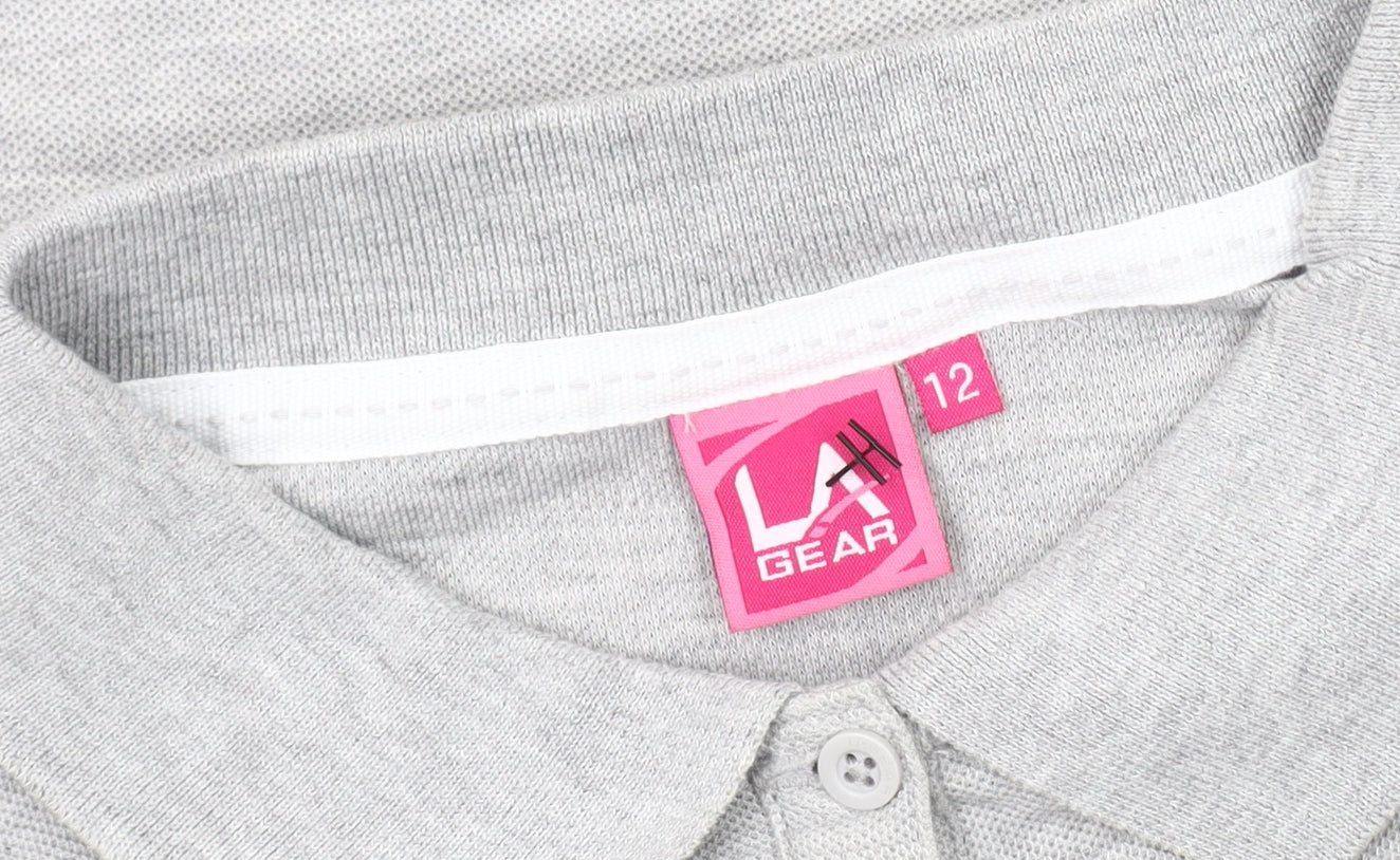 Womens UK Size 12 LA Gear Grey Basic Polo