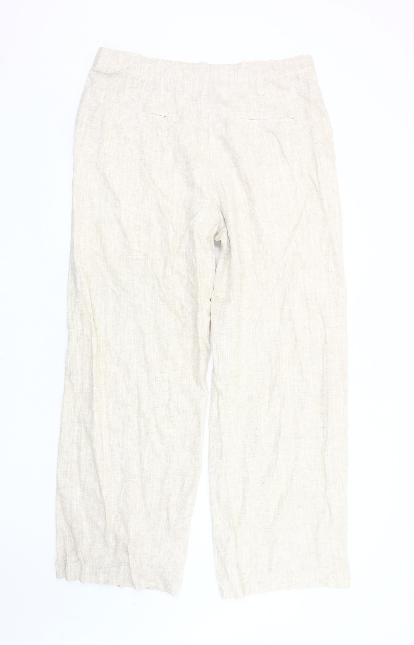 Womens UK Size 18 Marks and Spencer Relaxed Fit Casual Travel Beige Trousers