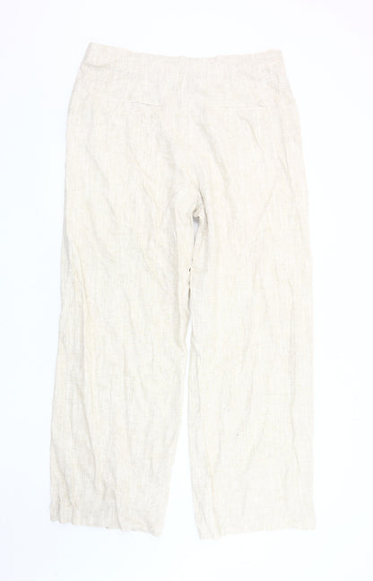 Womens UK Size 18 Marks and Spencer Relaxed Fit Casual Travel Beige Trousers