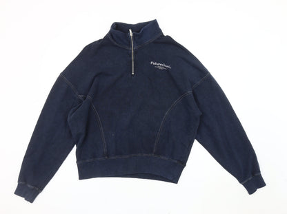 Zara Women's Blue Pullover Sweatshirt, Size 10, Casual Style