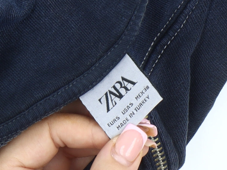 Zara Women's Blue Pullover Sweatshirt, Size 10, Casual Style