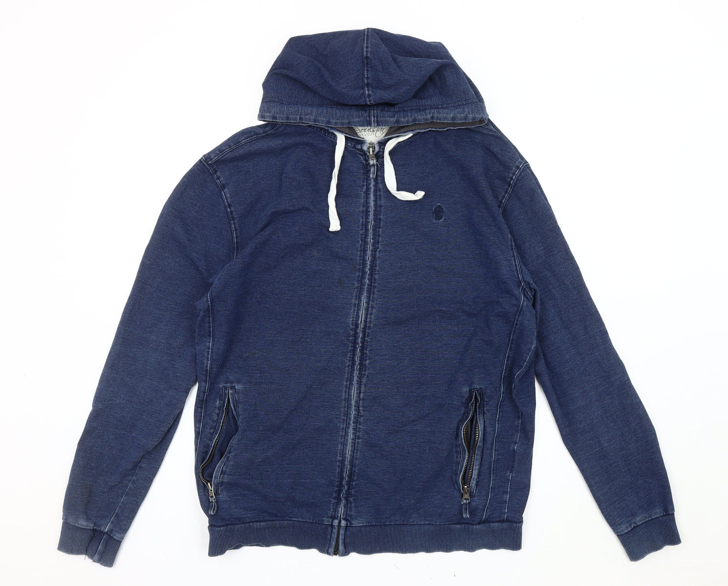 Soul Star Blue Hoodie Jacket Unisex L Zip Casual