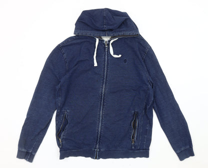 Soul Star Blue Hoodie Jacket Unisex L Zip Casual