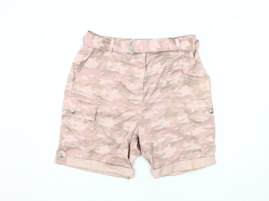 Marks and Spencer Women's Pink Cargo Shorts Size 8